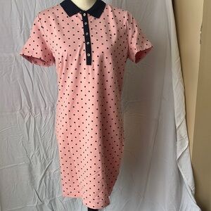 Tommy Hilfiger Pink and Black Polka Dot Mini Dress
